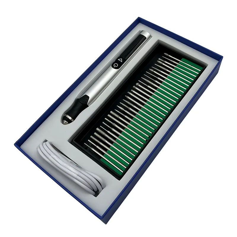 XOENAEN H101 Professional Electric Engraving Pen – 30000RPM Cordless Micro Rotary Tool Kit for Precision Carving, Polishing & DIY Applications product detail - DIY electric engraving pen with coreless motor high speed